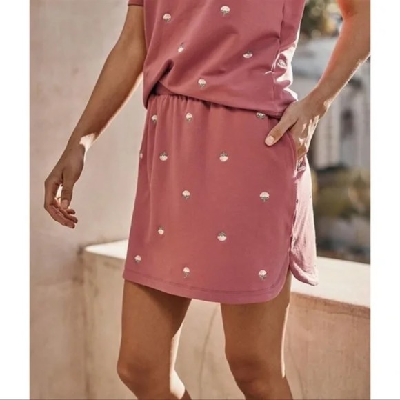 🧺Summersalt Skirt The Softest French Terry Size Medium Faded Rose Floral - Picture 3 of 6